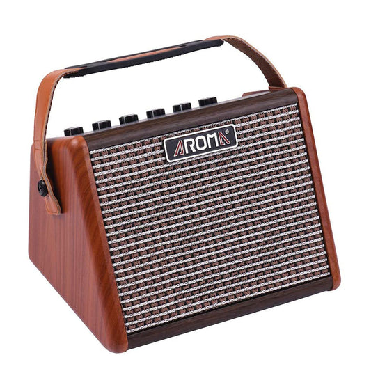 Aroma AG-15A 15W Portable Acoustic Guitar Amplifier with Built-in Rechargeable Battery and Bluetooth