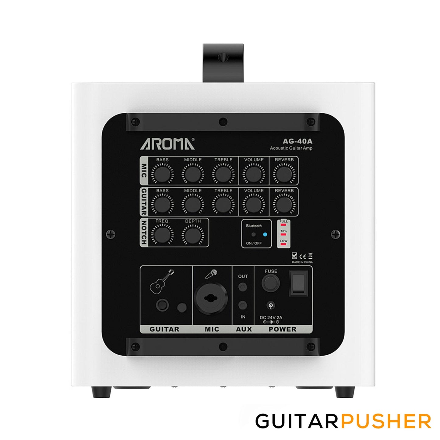 Aroma AG-40A 40W Portable Acoustic Guitar Amplifier/Micro PA or Monitor with Built-in Rechargeable Battery and Bluetooth