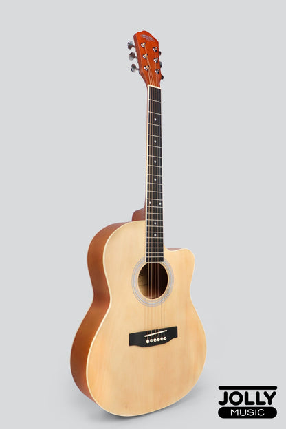 Caravan HS-3911 39" All-Linden Body Acoustic Guitar - Natural