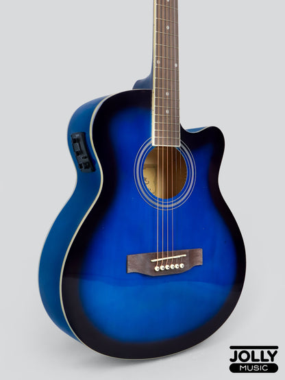 Caravan HS-4010 EQ Acoustic Guitar with FREE Gigbag - Blue Burst