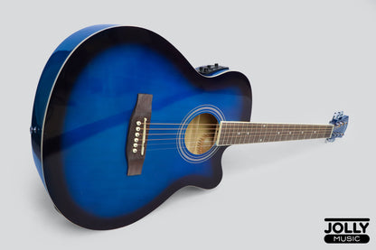 Caravan HS-4010 EQ Acoustic Guitar with FREE Gigbag - Blue Burst