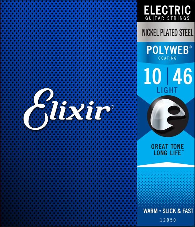 Elixir Electric Nickel Plated Steel Standard Gauge Electric Guitar Strings with POLYWEB Coating