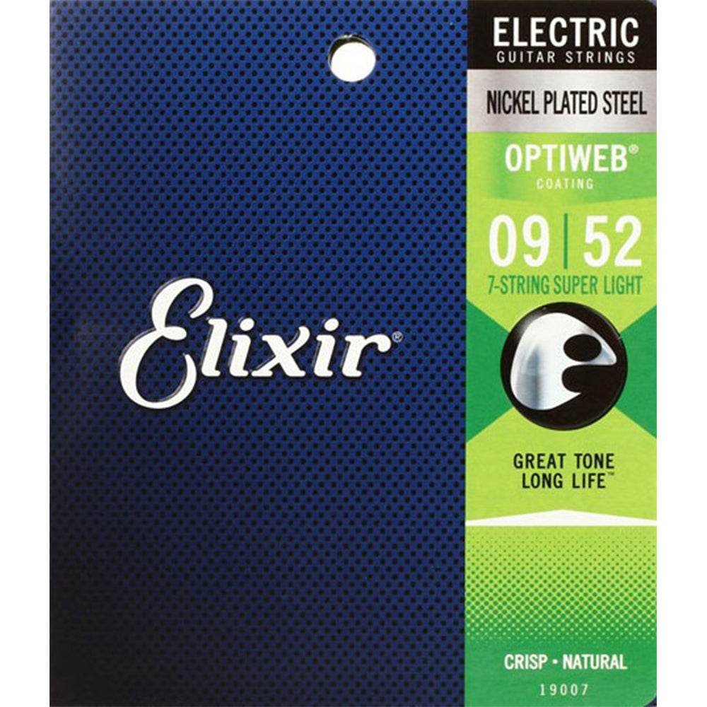 Elixir Electric Nickel Plated Steel Standard Gauge 7-String Electric Guitar Strings with OPTIWEB Coating