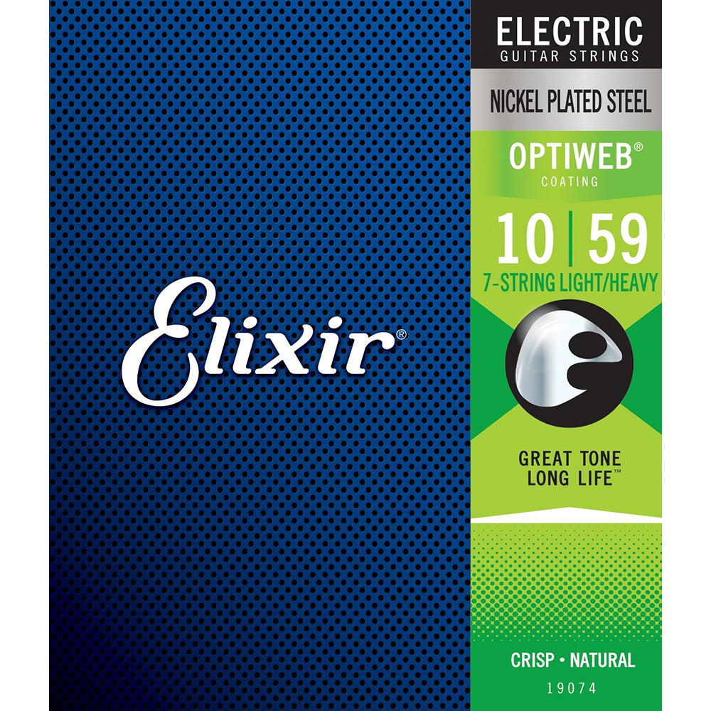 Elixir Electric Nickel Plated Steel Special Gauge 7-String Electric Guitar Strings with OPTIWEB Coating