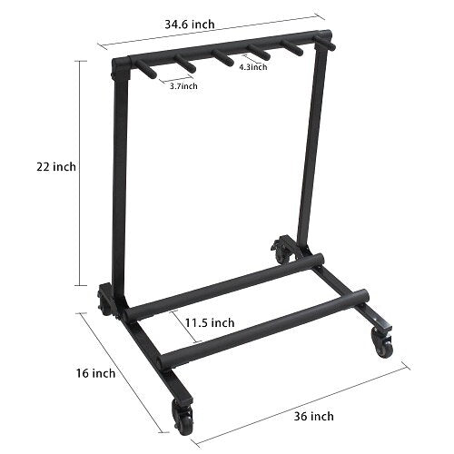 Flanger FL-11L Guitar Rack with Wheels (5 electric guitars / 3 acoustic guitars + 2 electric guitars)