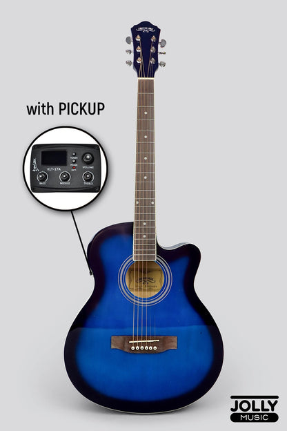 Caravan HS-4010 EQ Acoustic Guitar with FREE Gigbag - Blue Burst