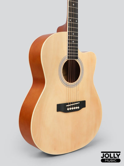 Caravan HS-3911 39" All-Linden Body Acoustic Guitar - Natural