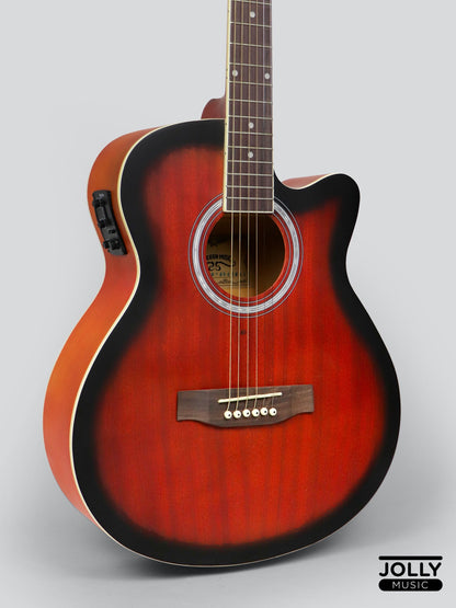 Caravan HS-4040 EQ Electric-Acoustic Guitar with FREE Gigbag and Pickup - Amber Sunburst