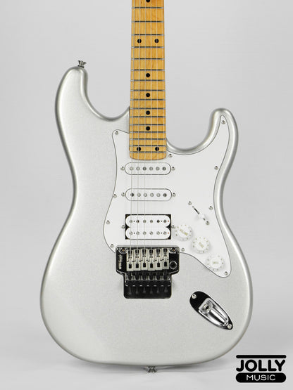 JCraft Modern Series S-3H FR24 HSS Double Locking Electric Guitar Wilkinson "Floyd" - Metallic Silver Maple