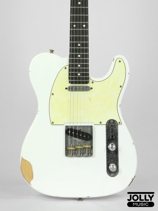 JCraft Vintage Series T-3VC Relic T-Style Electric Guitar - Olympic White