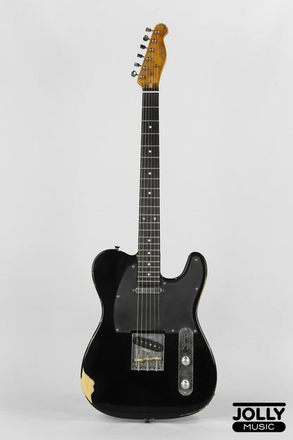 JCraft Vintage Series T-3VC Relic T-Style Electric Guitar - Black