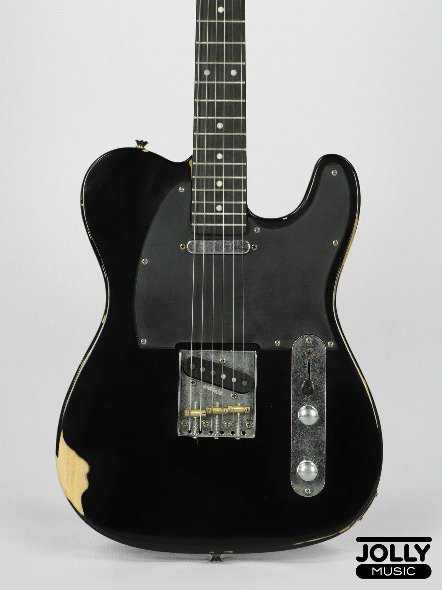 JCraft Vintage Series T-3VC Relic T-Style Electric Guitar - Black