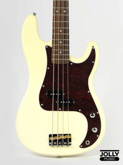 JCraft PB-3V 4-String Bass Guitar - Vintage White