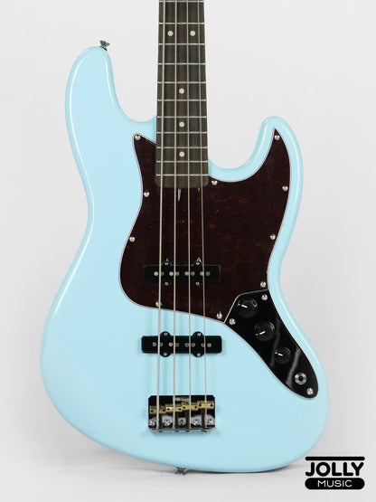 JCraft JB-3V J-Offset 4-String Bass Guitar - Sonic Blue