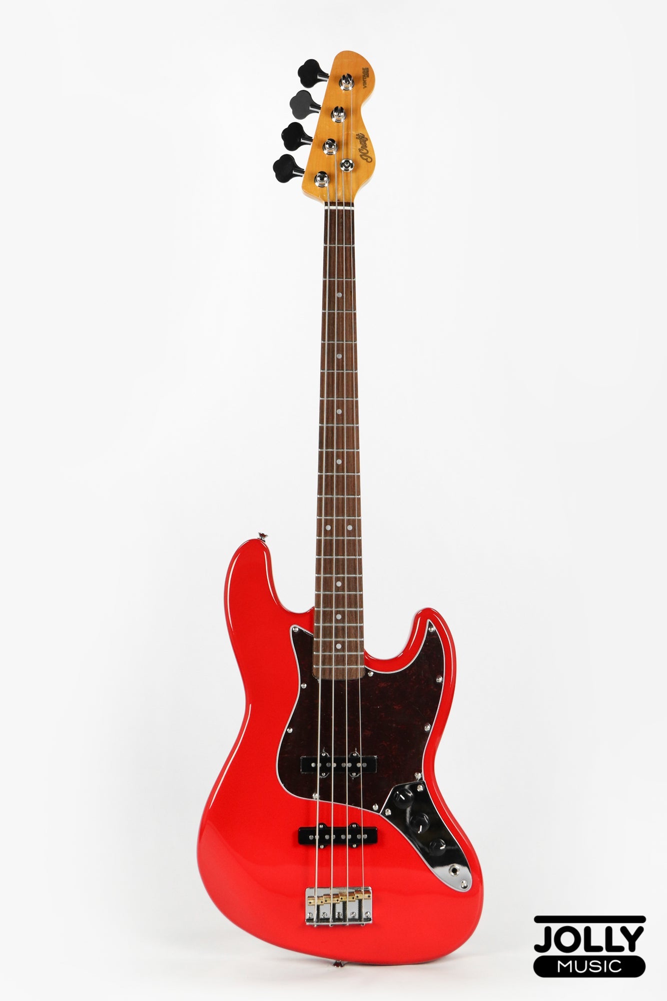 JCraft JB-3V J-Offset 4-String Bass Guitar - Fiesta Red