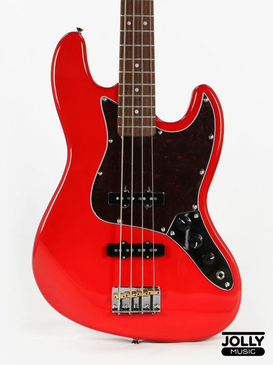 JCraft JB-3V J-Offset 4-String Bass Guitar - Fiesta Red