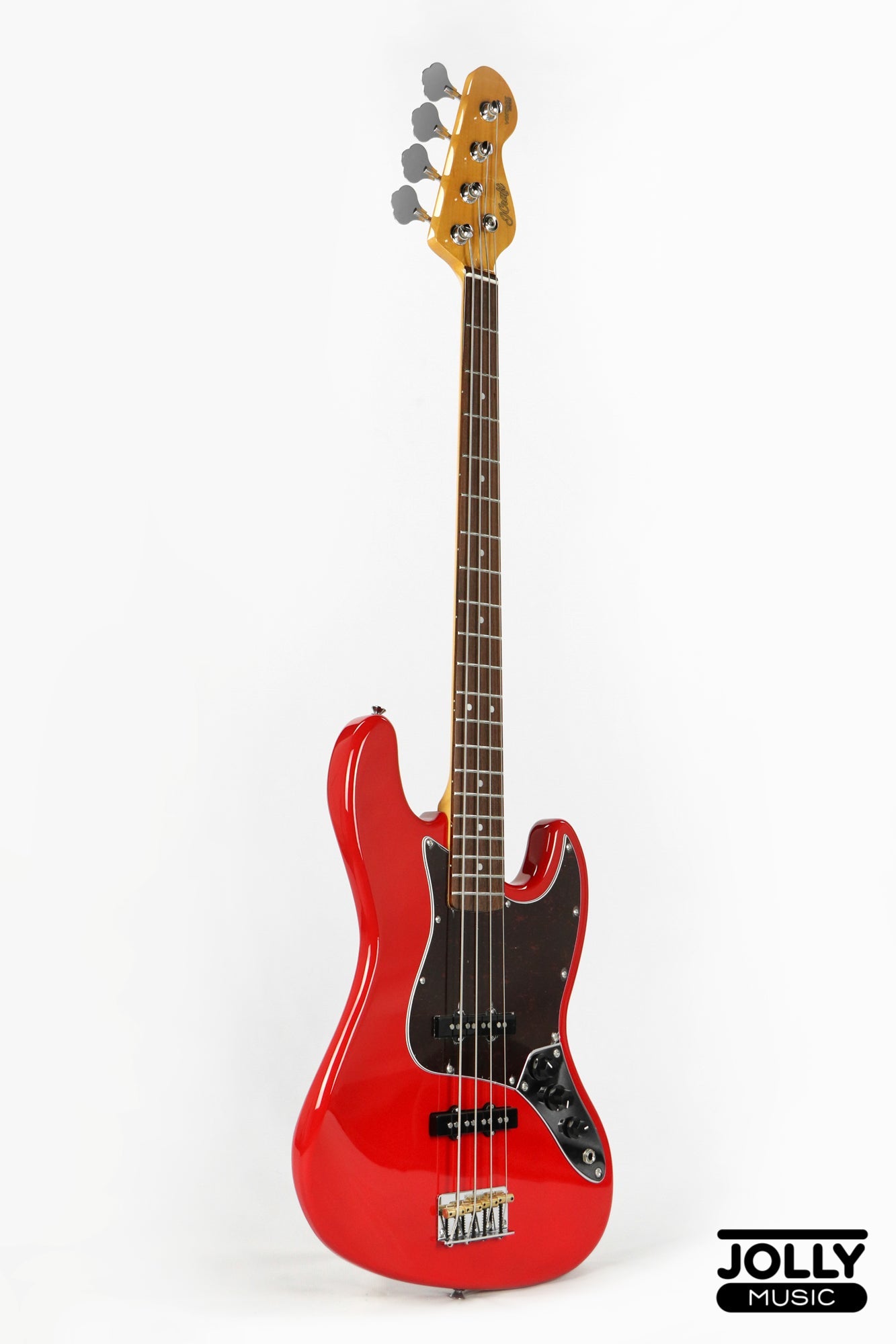 JCraft JB-3V J-Offset 4-String Bass Guitar - Fiesta Red