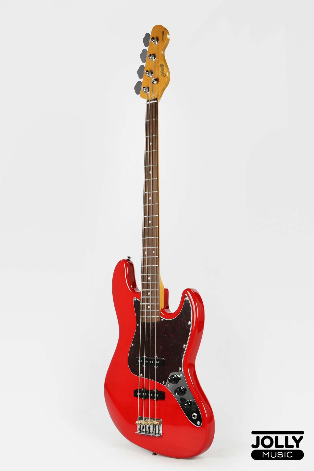 JCraft JB-3V J-Offset 4-String Bass Guitar - Fiesta Red