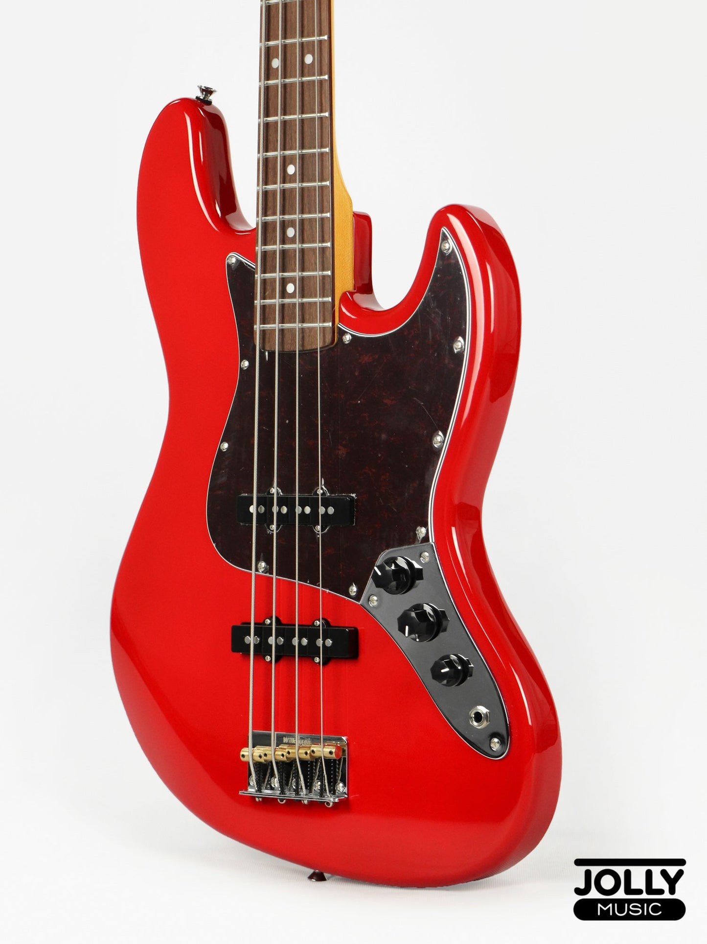 JCraft JB-3V J-Offset 4-String Bass Guitar - Fiesta Red