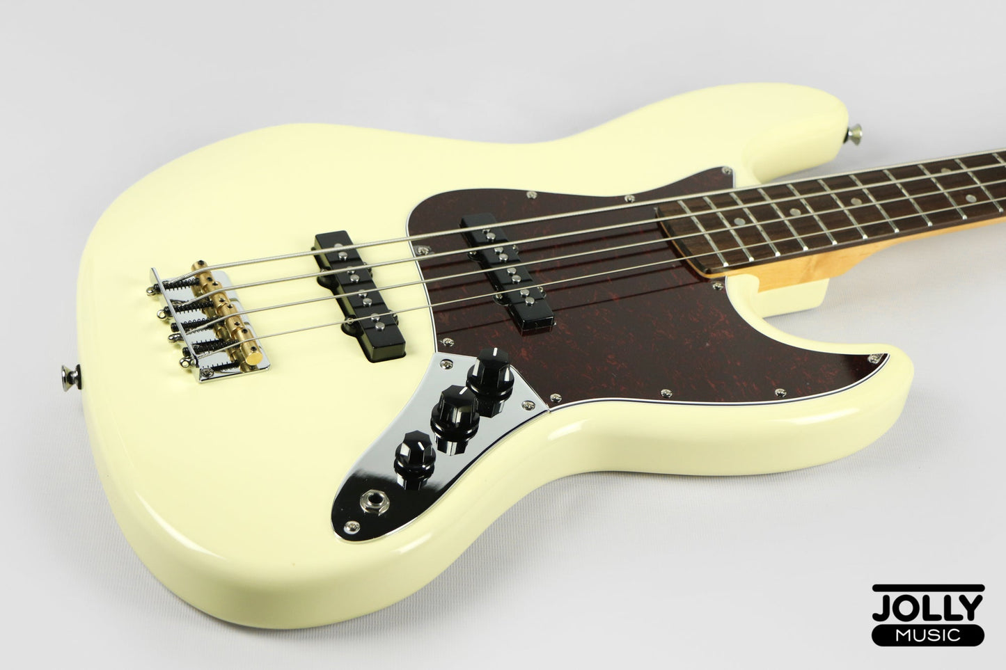 JCraft JB-3V J-Offset 4-String Bass Guitar - Vintage White