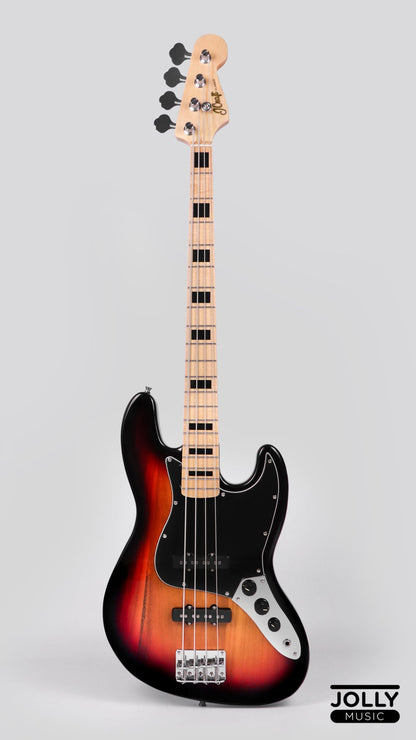 JCraft JB-1 J-Offset 4-String Bass Guitar with Gigbag - Sunburst