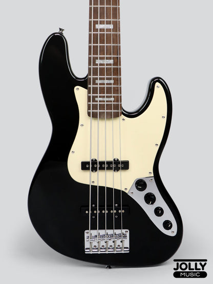 JCraft JB-2A Active J-Offset 5-String Bass Guitar with Gibtronics J-Preamp / Shielding - Black