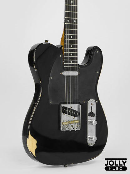 JCraft Vintage Series T-3VC Relic T-Style Electric Guitar - Black