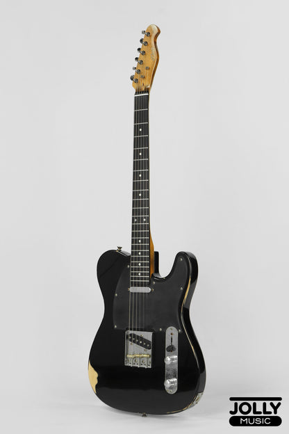 JCraft Vintage Series T-3VC Relic T-Style Electric Guitar - Black