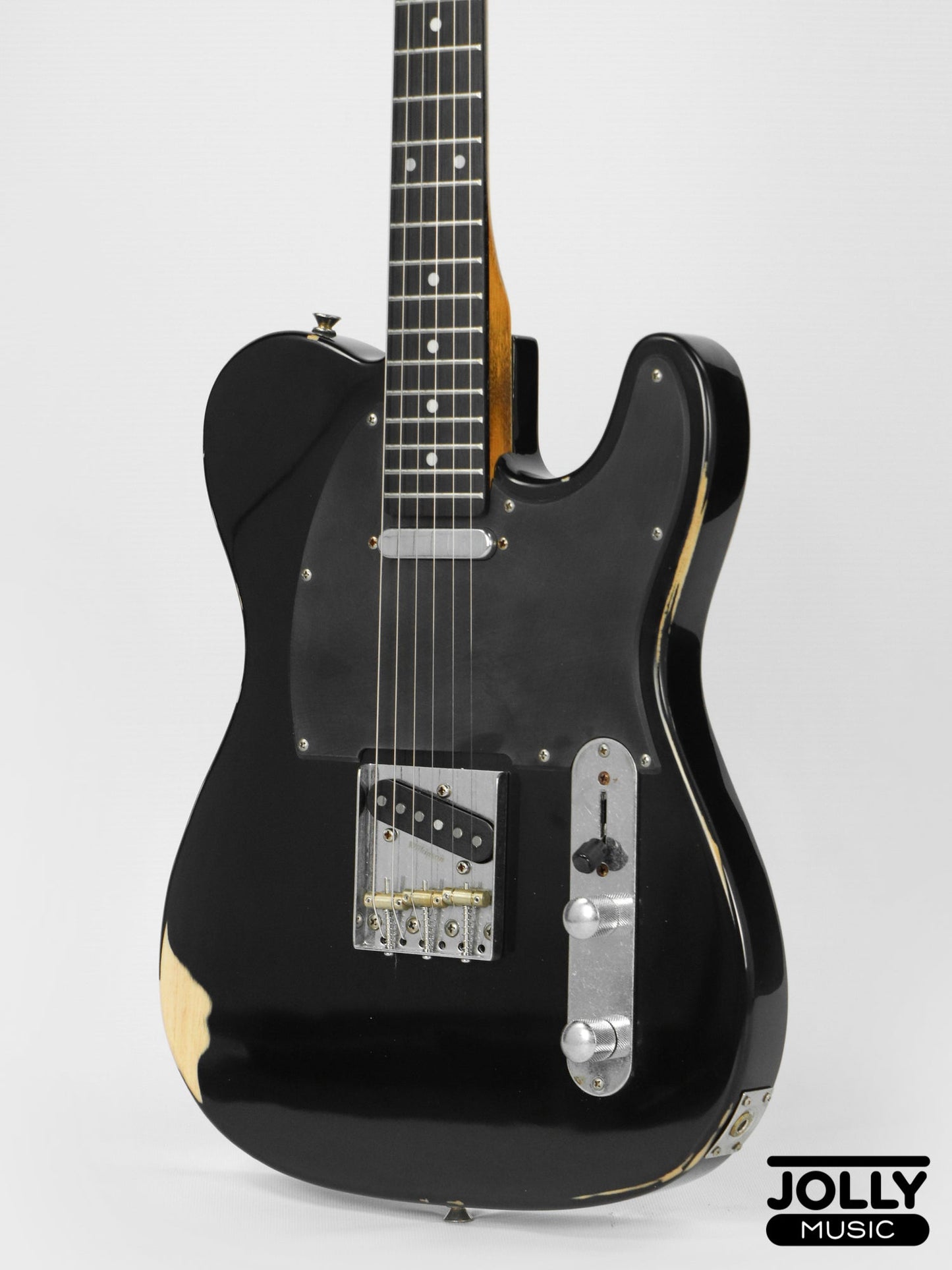 JCraft Vintage Series T-3VC Relic T-Style Electric Guitar - Black