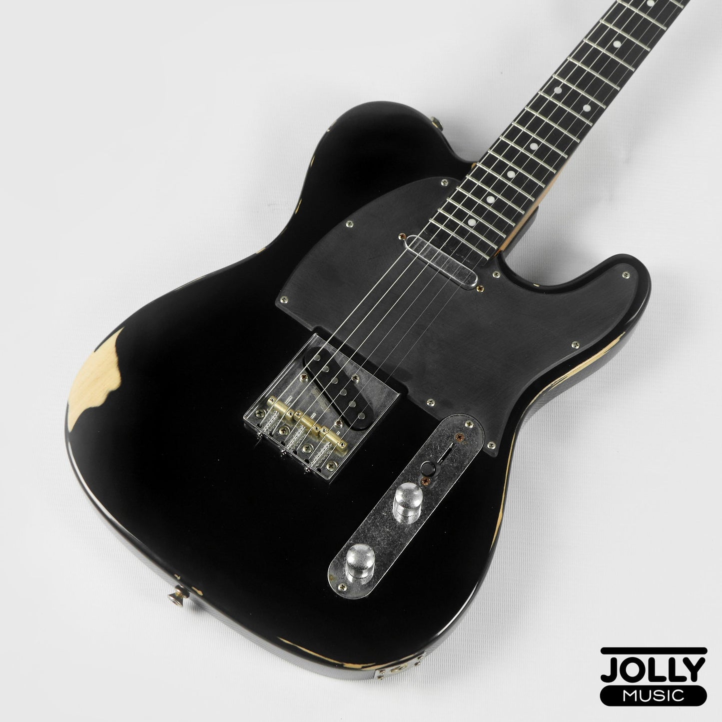 JCraft Vintage Series T-3VC Relic T-Style Electric Guitar - Black