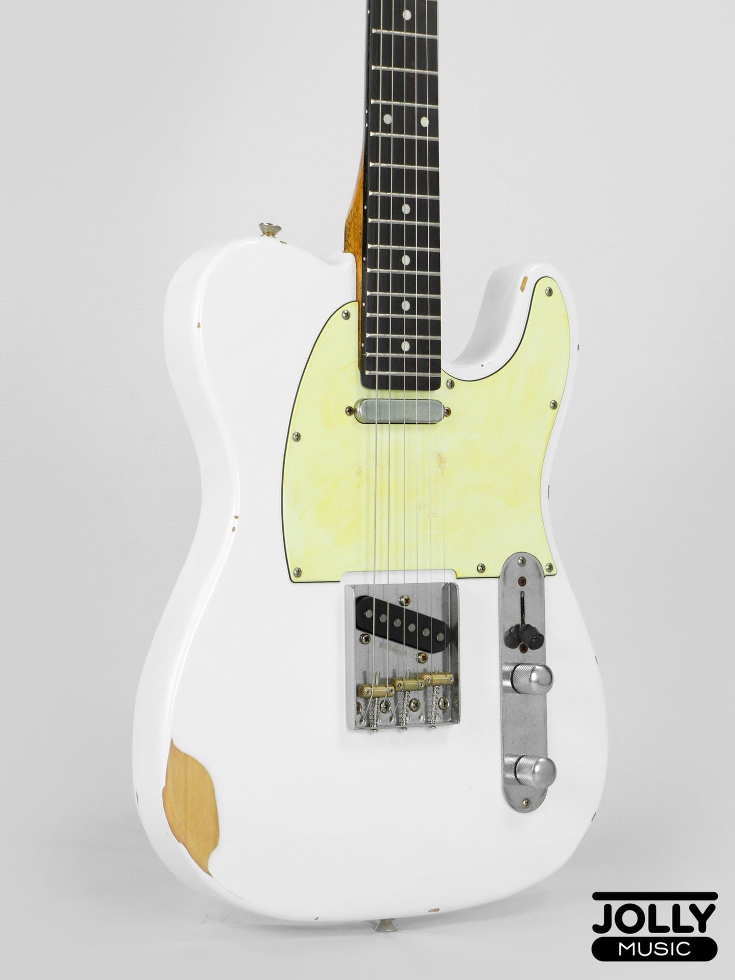 JCraft Vintage Series T-3VC Relic T-Style Electric Guitar - Olympic White