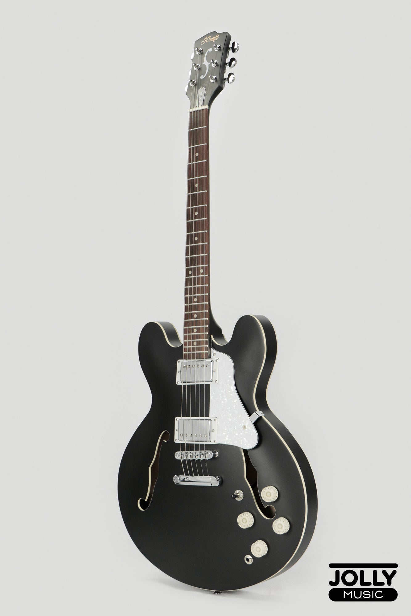 JCraft AR-2 2024 JM Semi-Hollow Electric Guitar - Black