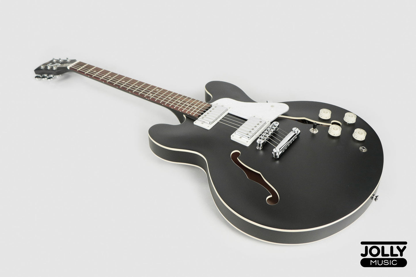 JCraft AR-2 2024 JM Semi-Hollow Electric Guitar - Black