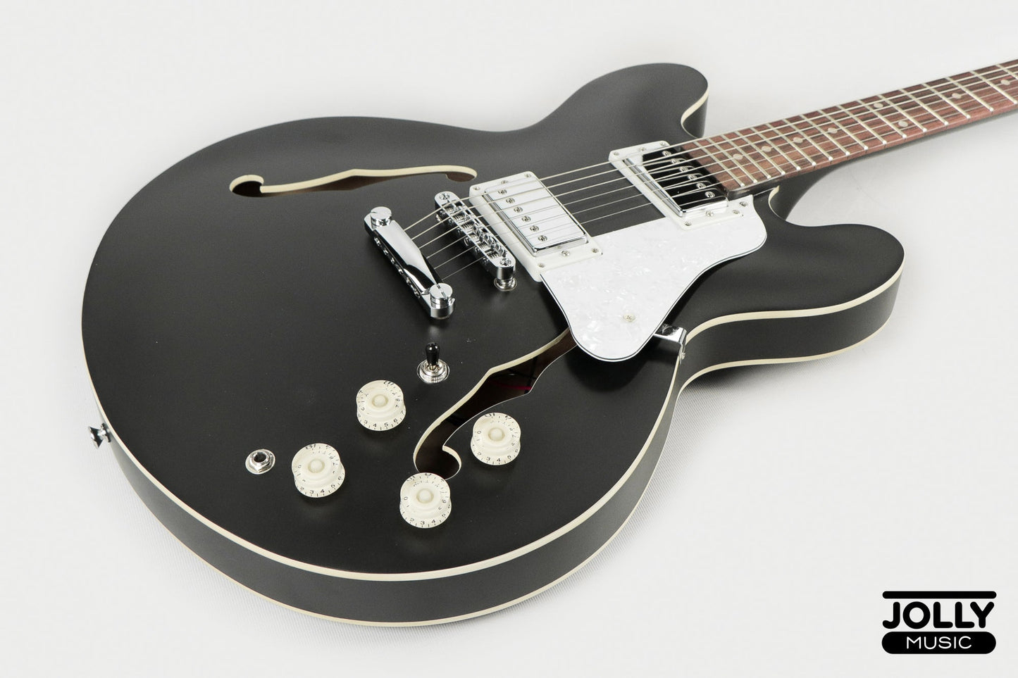 JCraft AR-2 2024 JM Semi-Hollow Electric Guitar - Black