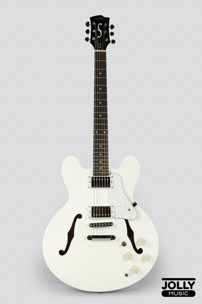 JCraft AR-2 2024 JM Semi-Hollow Electric Guitar - Snow