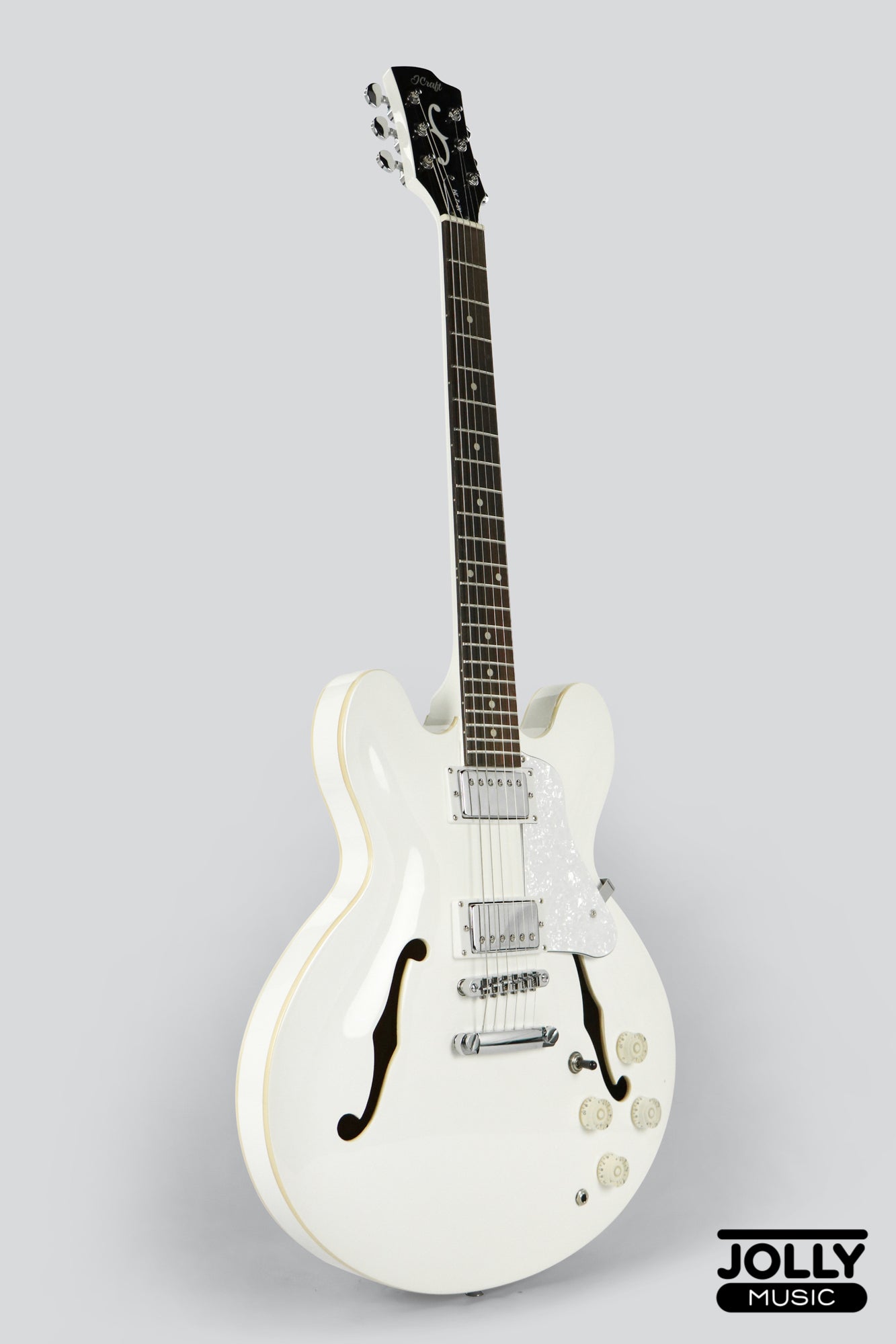 JCraft AR-2 2024 JM Semi-Hollow Electric Guitar - Snow