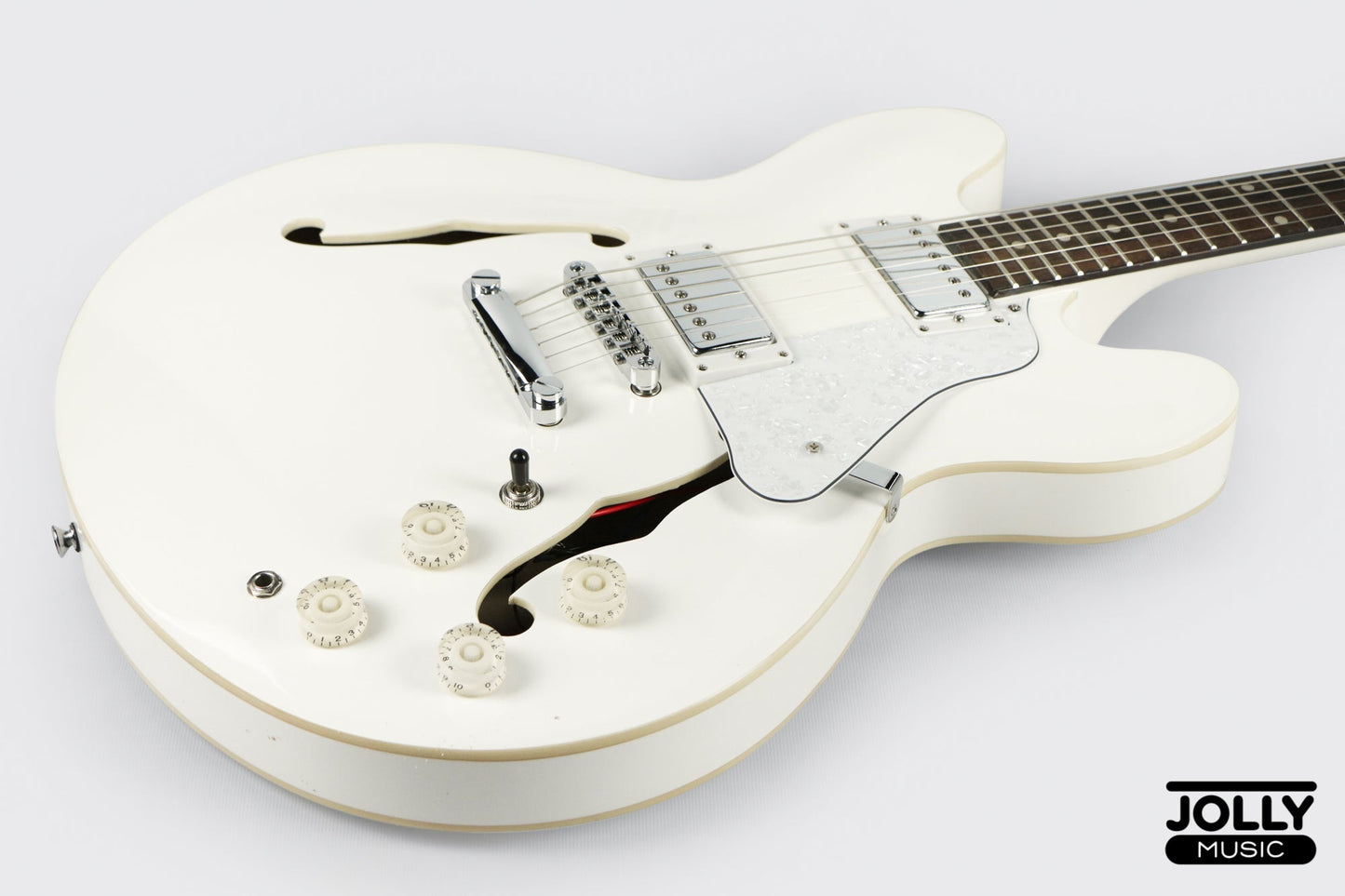 JCraft AR-2 2024 JM Semi-Hollow Electric Guitar - Snow