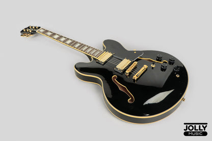 JCraft AR-3 Custom JM Semi-Hollow Electric Guitar - Tuxedo Black