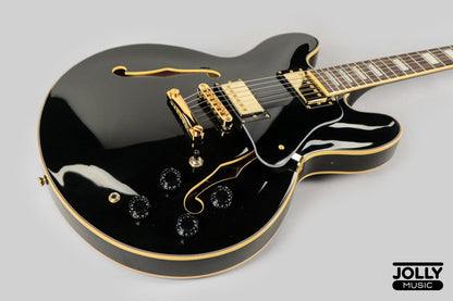 JCraft AR-3 Custom JM Semi-Hollow Electric Guitar - Tuxedo Black