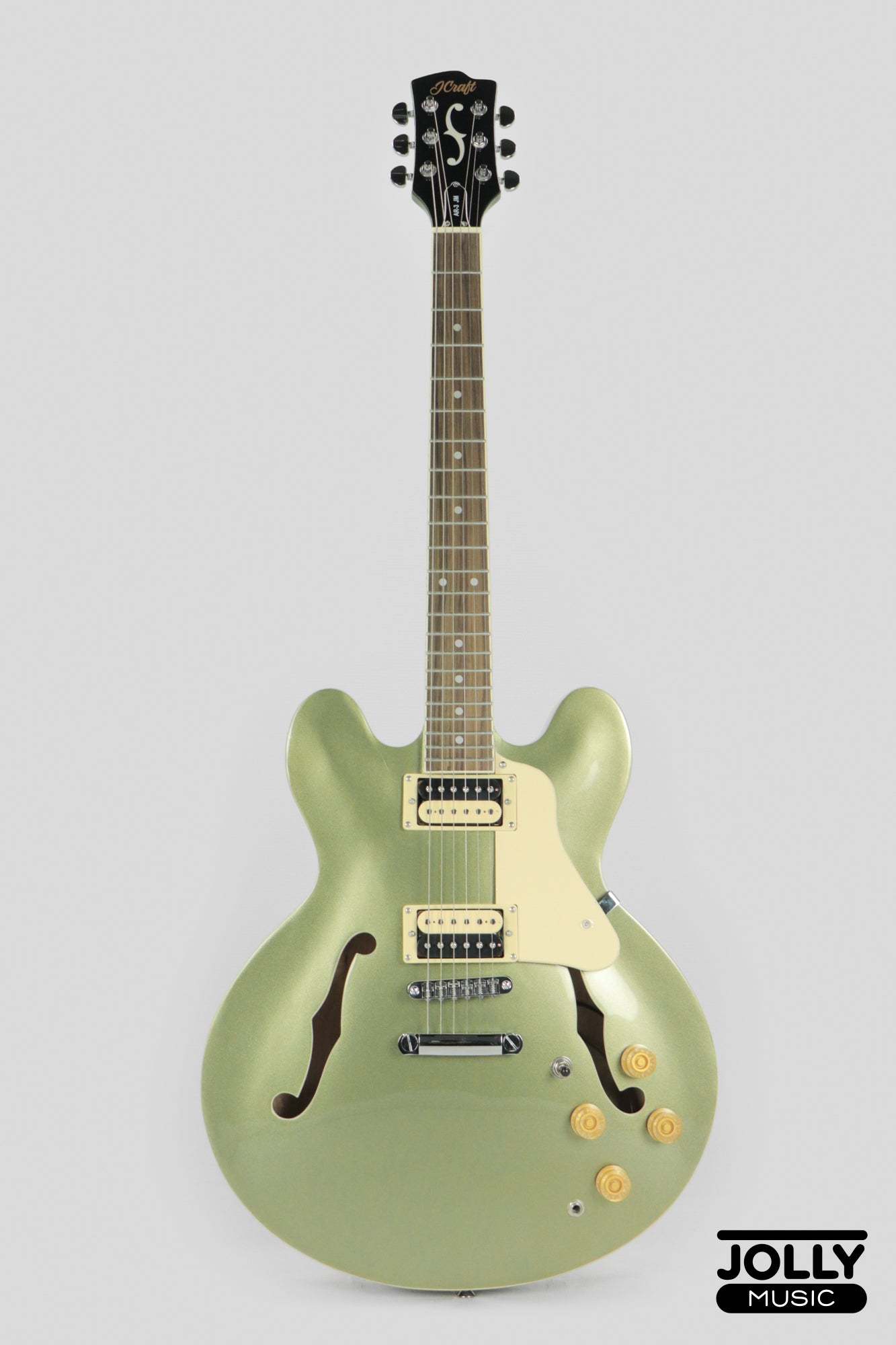 JCraft AR-3 Standard JM Semi-Hollow Electric Guitar - Army Metallic Green