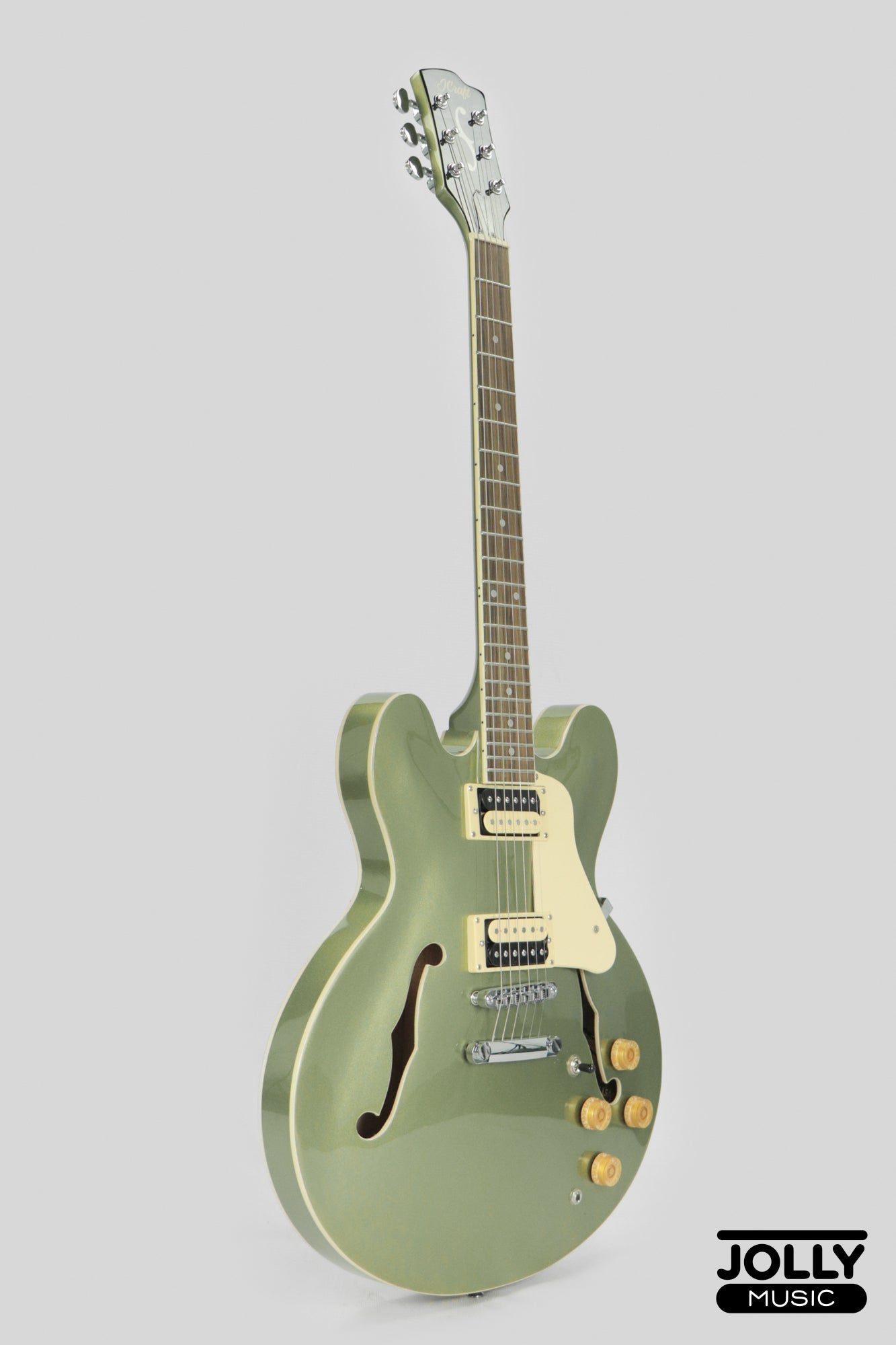 JCraft AR-3 Standard JM Semi-Hollow Electric Guitar - Army Metallic Green