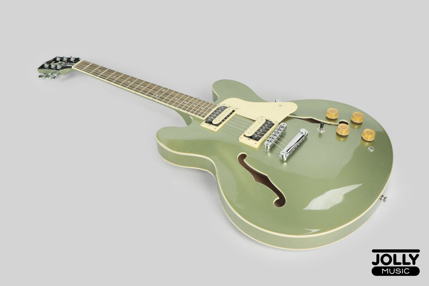 JCraft AR-3 Standard JM Semi-Hollow Electric Guitar - Army Metallic Green