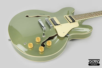 JCraft AR-3 Standard JM Semi-Hollow Electric Guitar - Army Metallic Green