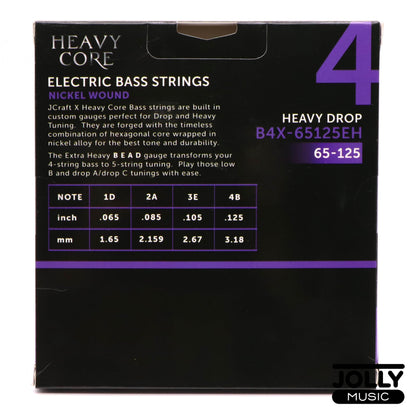 JCraft X Heavy Core 4-String BEAD Tuning Electric Bass Guitar String 65-125