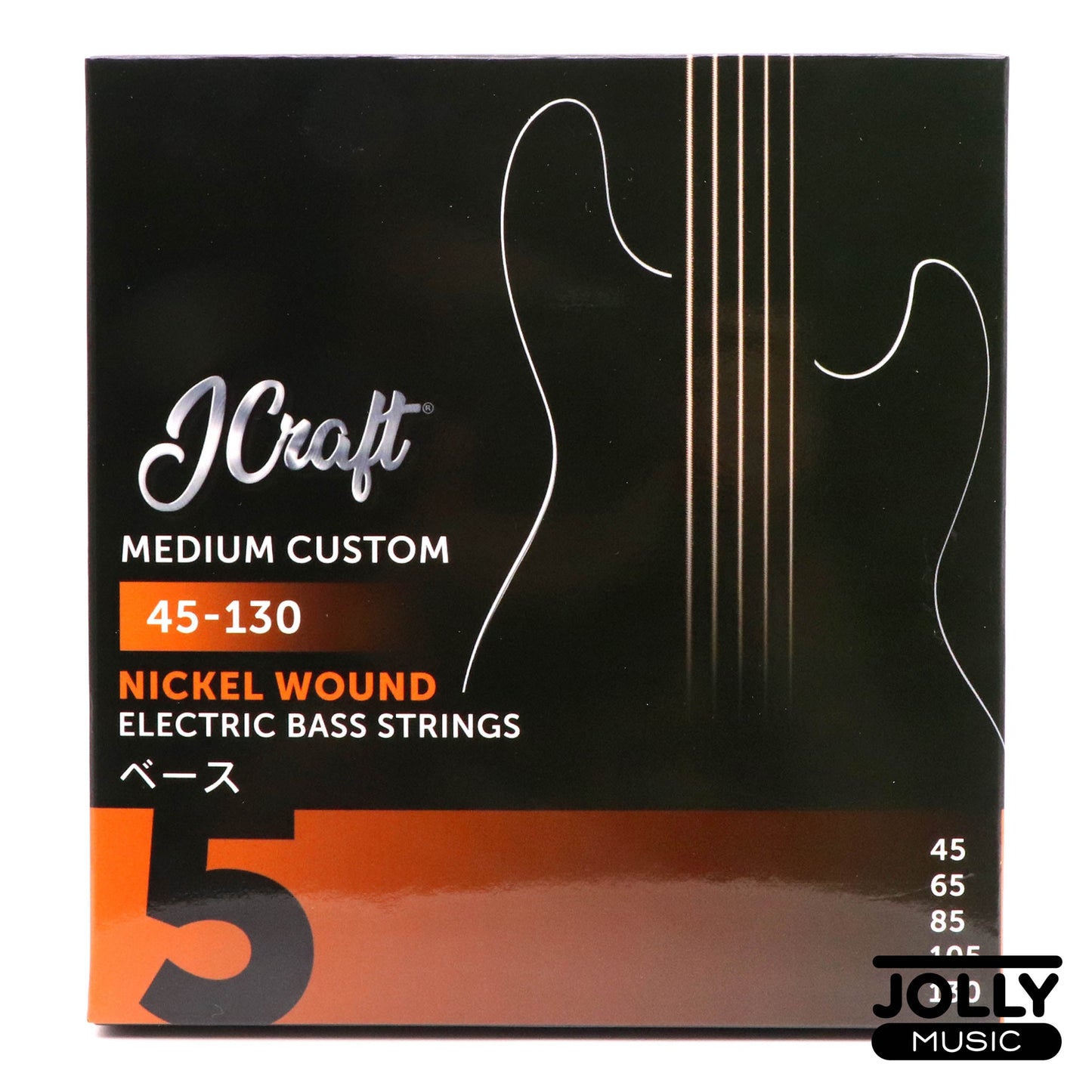 JCraft Medium Custom 5-String Electric Bass Guitar String 45-130