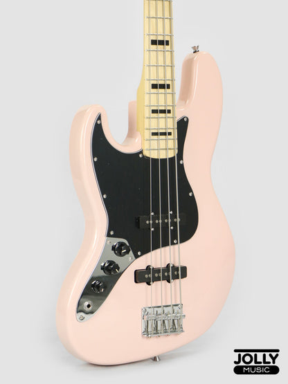 JCraft JB-1 Left Handed J-Offset 4-String Bass Guitar with Gigbag - Shell Pink