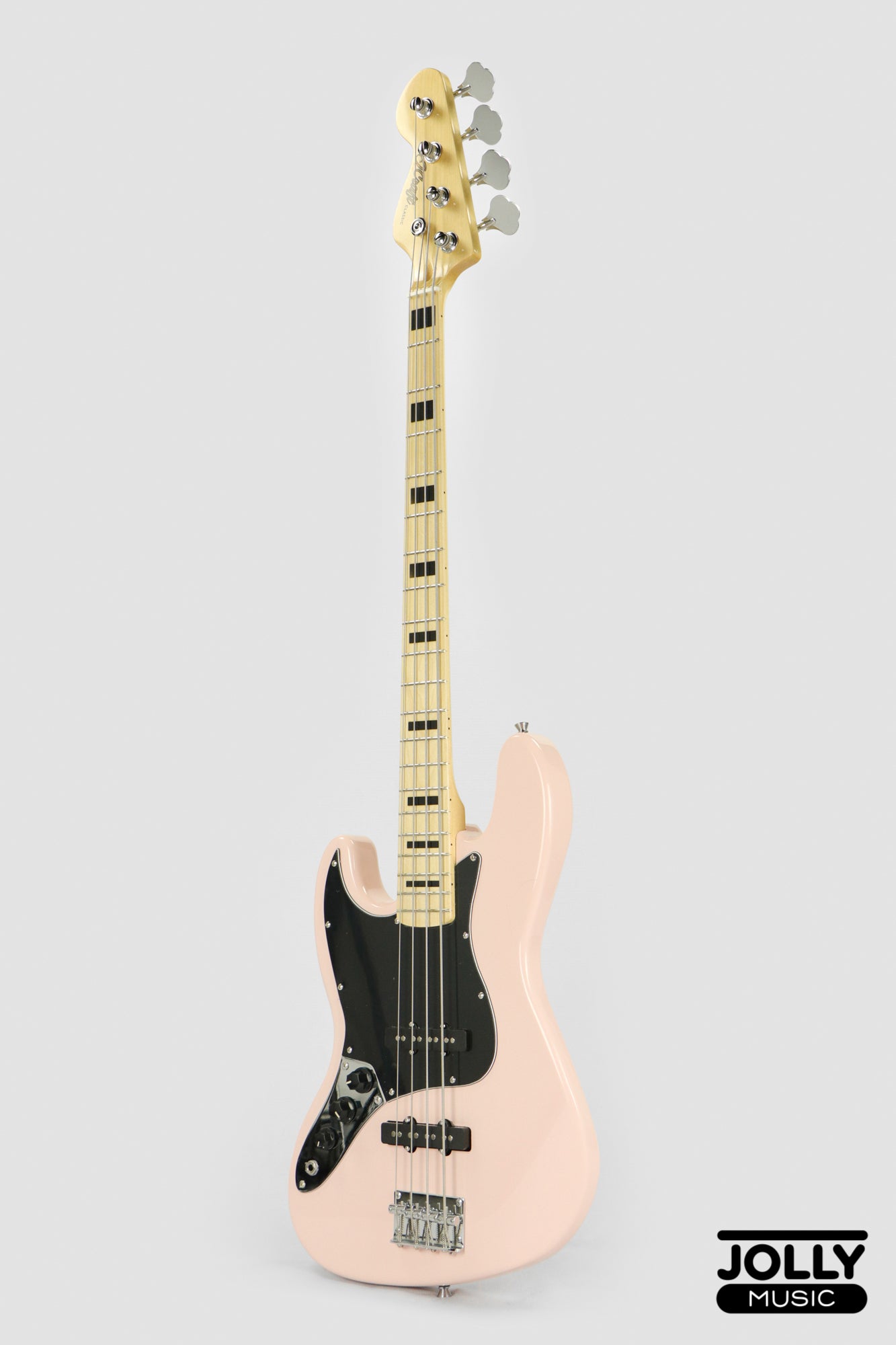 JCraft JB-1 Left Handed J-Offset 4-String Bass Guitar with Gigbag - Shell Pink