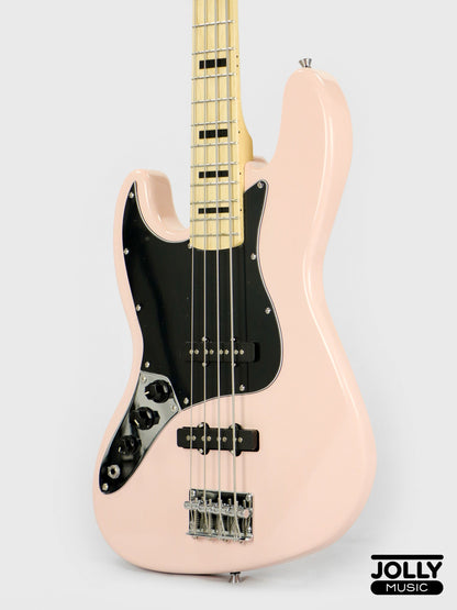 JCraft JB-1 Left Handed J-Offset 4-String Bass Guitar with Gigbag - Shell Pink