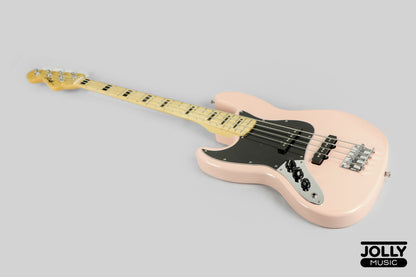 JCraft JB-1 Left Handed J-Offset 4-String Bass Guitar with Gigbag - Shell Pink