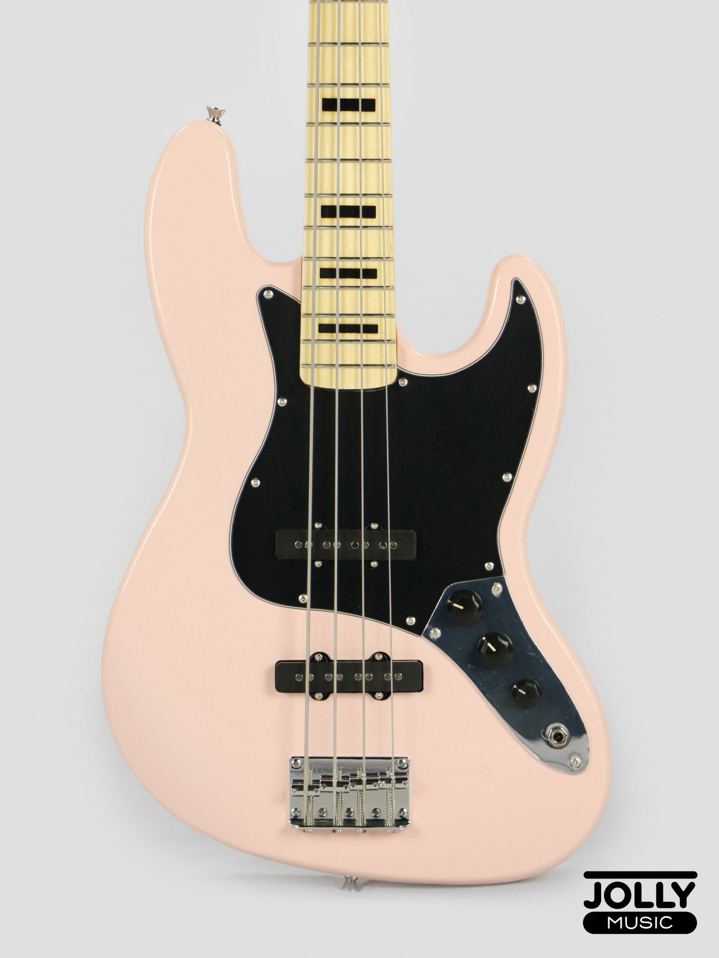 JCraft JB-1 J-Offset 4-String Bass Guitar with Gigbag - Shell Pink